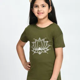 BAESD Girls Pack Of 5 Typography Printed Cotton T-shirt image 3