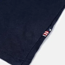 u.s. polo assn. kids U S Polo Assn Kids Boys Navy Blue Henley Neck Pure Cotton T-shirt image 4
