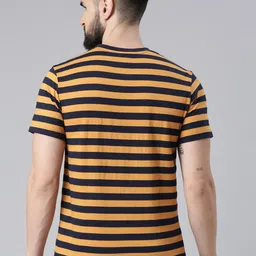 Force NXT Men Striped Pack of 1 Super Combed Cotton T-Shirt image 4