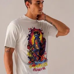 The Indian Garage Co Men Printed Extended Sleeves Boxy T-shirt image 4