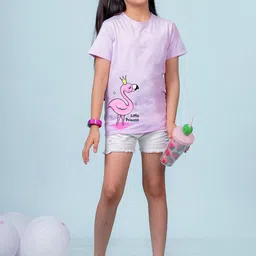 NUSYL Girls Graphic Printed Round Neck Short Sleeves T-shirt image 4