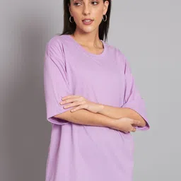 Imsa Moda Typography Printed Oversized Cotton T-shirt image 4