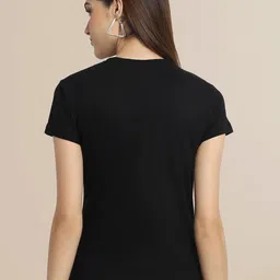 Fabflee Women Red & Black Typography Pack of 3 T-shirt image 5