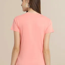 Fabflee Women Black & Peach-Coloured  Pack of 3 T-shirt image 5