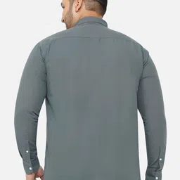 John Pride Men Plus Size Regular Fit Teal Blue Standard Cotton Casual Shirt image 5