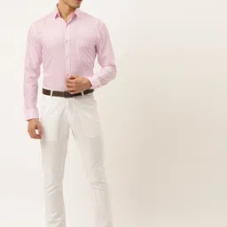JAINISH Men Pink Solid Classic Regular Fit Formal Shirt image 3