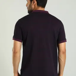 Indian Terrain Men Striped Polo Collar T-shirt image 2