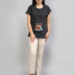 SillyBoom Graphic Printed Round Neck Cotton Maternity T-shirt image 2