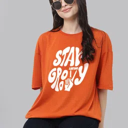 Leotude Typography Printed Oversized T-shirt image 4