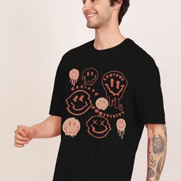 Leotude Men Pack Of 2 Graphic Printed Round Neck Cotton T-shirts image 3