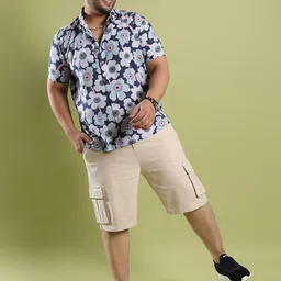 Instafab Plus Classic Fit Floral Block Printed Casual Shirt image 2