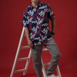 WROGN Comfort Spread Collar Floral Opaque Printed cotton Casual Shirt image 5