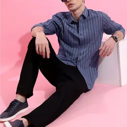 HIGHLANDER Slim Fit Opaque Striped Casual Shirt image 5