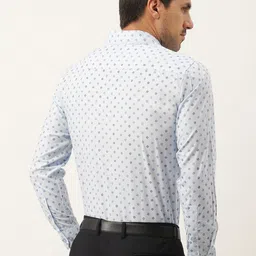 SOJANYA Men Blue Classic Fit Printed Formal Shirt image 3