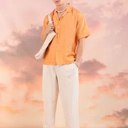 The Indian Garage Co Spread Collar Self Design Casual Shirt image 5