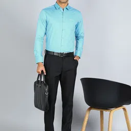 Sam and Jack Smart Spread Collar Cotton Chambray Formal Shirt image 2