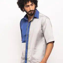 Neora Premium Regular Fit Short Sleeves Spread Collar Silk Opaque Casual Shirt image 2