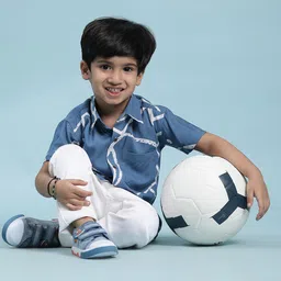 Stuffie Land Boys Smart Abstract Printed Cotton Shirt image 4