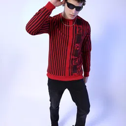 The Indian Garage Co Men Round Neck Striped Pullover Sweatshirt image 5