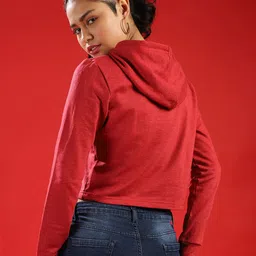 Campus Sutra Women Maroon Printed Sweatshirt image 5