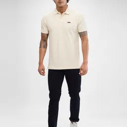 SPYKAR Men Polo Collar Solid Slim Fit T-shirt image 5