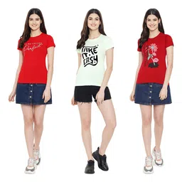 Fabflee Pack Of 3 Typography Printed Cotton T-shirt image 5