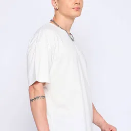 Mast & Harbour Typography Printed Drop Shoulder Pure Cotton Oversized T-shirt image 5