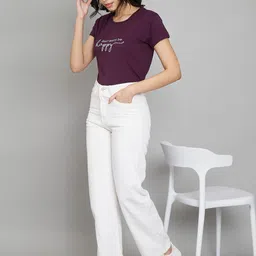 Trend Level Women Typography 2 Printed Applique T-shirt image 2