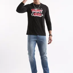 WROGN Mickey Mouse Printed Cotton Relaxed Fit T-shirt image 5