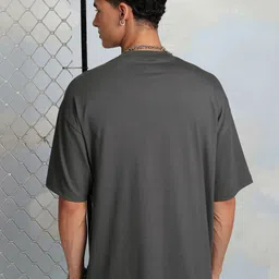 HIGHLANDER Typography Printed Drop-Shoulder Sleeves Cotton Oversized T-shirt image 5