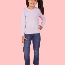 NUSYL Girls Pack Of 2 Round Neck Cotton T-shirt image 4