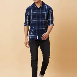 Being Human Slim Fit Tartan Checks Hooded Casual Shirt image 3
