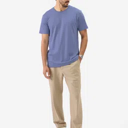 The Souled Store Men Solid Round Neck Supima Cotton T-shirt image 5