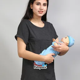 SillyBoom Graphic Printed Round Neck Cotton Maternity T-shirt image 4