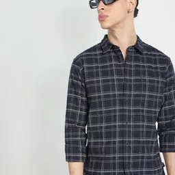 Flying Machine Tartan Checked Pure Cotton Casual Shirt image 5