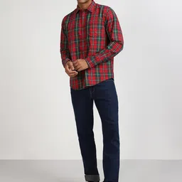 Lee Tartan Checks Checked Spread Collar Cotton Casual Shirt image 1