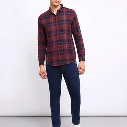 Lee Slim Fit Checked Cotton Casual Shirt-image-77