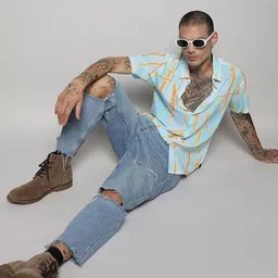 Campus Sutra Classic Abstract Printed Spread Collar Casual Shirt image 3