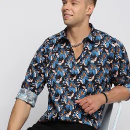 SHOWOFF Smart Slim Fit Floral Printed Cotton Casual Shirt-image-28