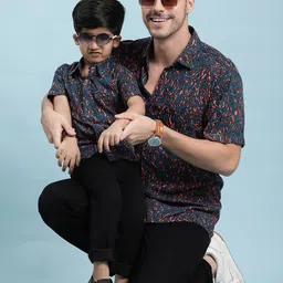 Stuffie Land Boys Smart Abstract Printed Cotton Shirt image 3