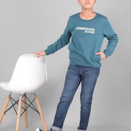 Crimsoune Club Boys Typography Printed Sweatshirt image 3