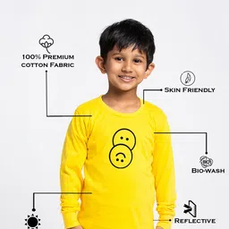 Friskers Boys Yellow Typography Printed Raw Edge Slim Fit T-shirt image 4