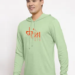 Friskers Typography Printed Hooded Slim Fit Pure Cotton T-shirt image 3