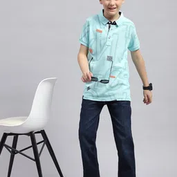Monte Carlo Boys Typography Printed Polo Collar Cotton T-shirt image 4
