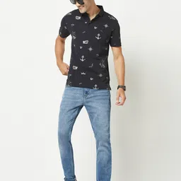 Crimsoune Club Conversational Printed Polo Collar T-shirt image 5