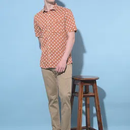 Crimsoune Club Classic Slim Fit Floral Printed Spread Collar Shirt image 5