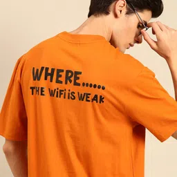 recast Typography Printed Cotton Oversized Bio Finish T-shirt-picture-22