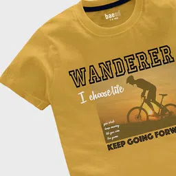 BAESD Boys Pack of 5 Typography Printed Round Neck Pure Cotton T-shirts image 2