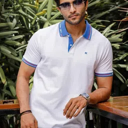 ONE SKY Polo Collar Short Sleeves Pure Cotton Casual T-Shirt image 4