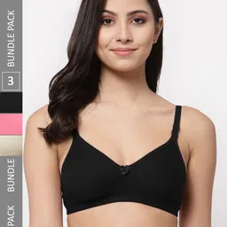 Docare Pack Of 3 Lightly Padded Full Coverage Cotton T-shirt Bra With All Day Comfort-picture-27